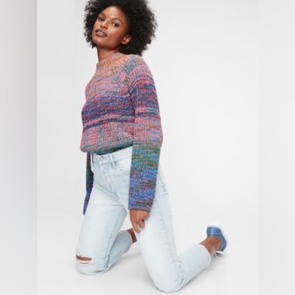 Vintage GAP Rainbow Knit Turtleneck Sweater - Picture 4 of 12